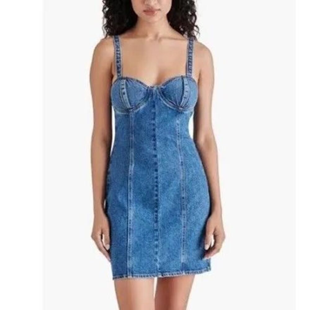 NWT Steve Madden Corset Denim Minidress.  Size L